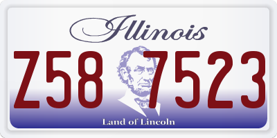IL license plate Z587523