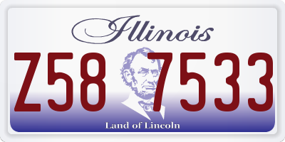 IL license plate Z587533