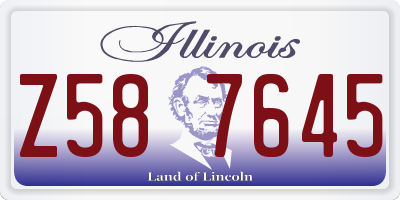 IL license plate Z587645