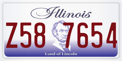 IL license plate Z587654
