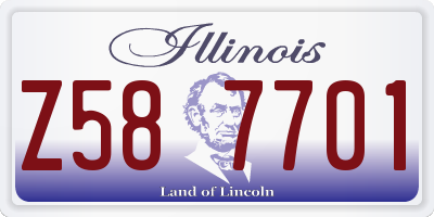 IL license plate Z587701