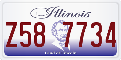 IL license plate Z587734