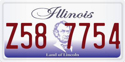 IL license plate Z587754