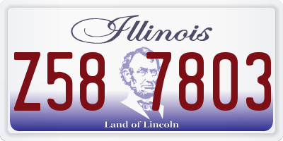 IL license plate Z587803