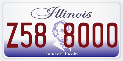 IL license plate Z588000