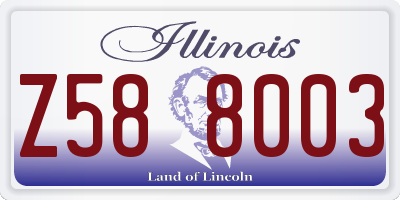 IL license plate Z588003