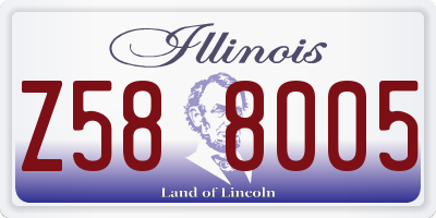 IL license plate Z588005
