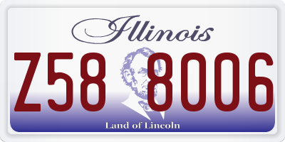 IL license plate Z588006