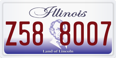 IL license plate Z588007