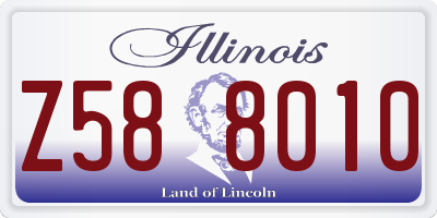 IL license plate Z588010