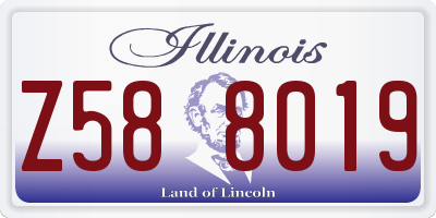IL license plate Z588019