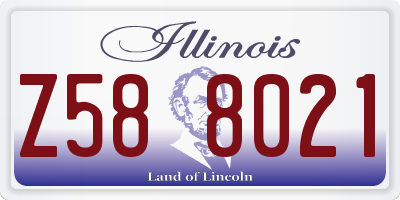 IL license plate Z588021
