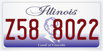 IL license plate Z588022
