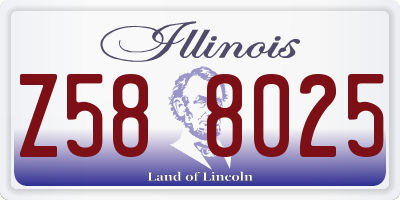 IL license plate Z588025