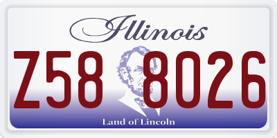 IL license plate Z588026