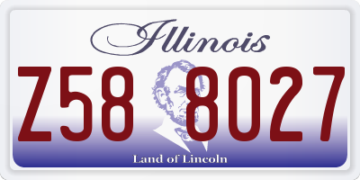 IL license plate Z588027
