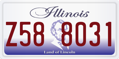 IL license plate Z588031