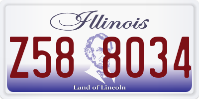 IL license plate Z588034