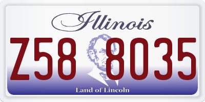 IL license plate Z588035