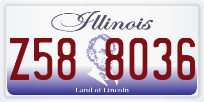 IL license plate Z588036