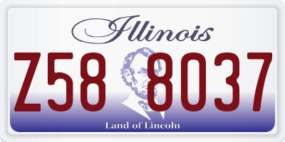 IL license plate Z588037