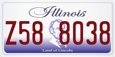 IL license plate Z588038