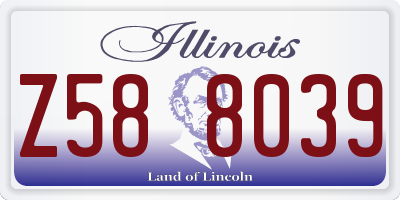 IL license plate Z588039