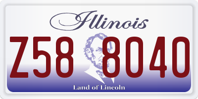 IL license plate Z588040