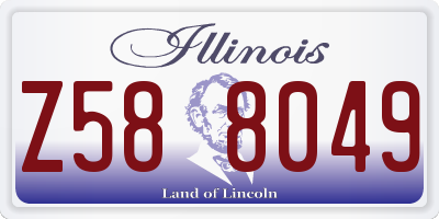 IL license plate Z588049