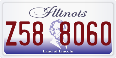 IL license plate Z588060