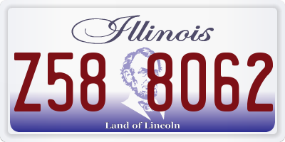 IL license plate Z588062