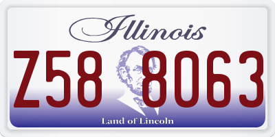 IL license plate Z588063