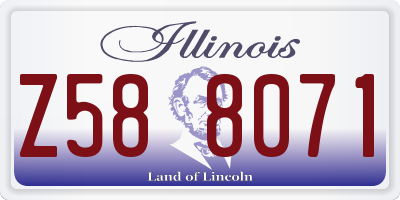 IL license plate Z588071