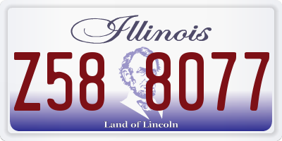 IL license plate Z588077