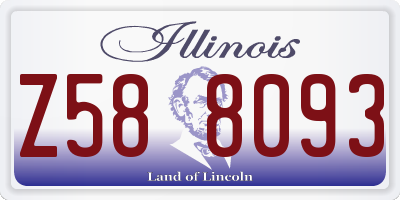 IL license plate Z588093