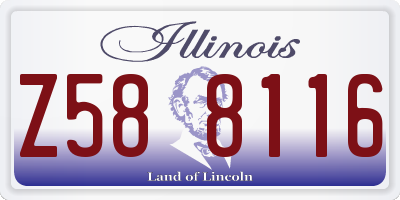 IL license plate Z588116