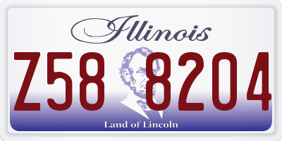 IL license plate Z588204