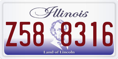 IL license plate Z588316