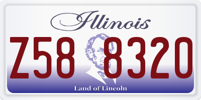 IL license plate Z588320
