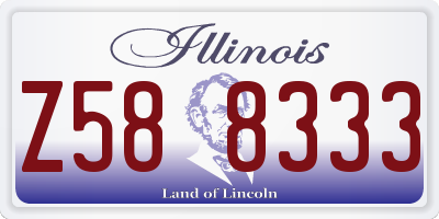 IL license plate Z588333