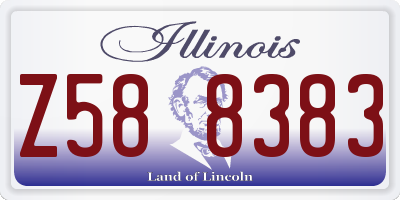 IL license plate Z588383
