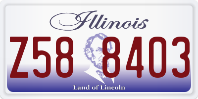IL license plate Z588403