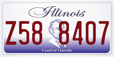 IL license plate Z588407