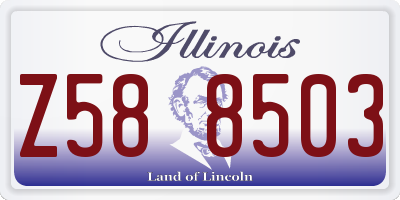 IL license plate Z588503