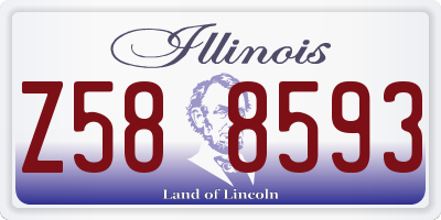 IL license plate Z588593