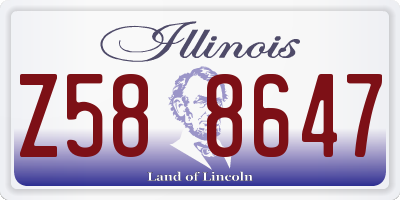 IL license plate Z588647