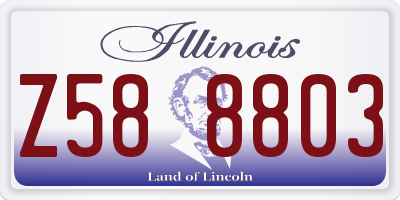 IL license plate Z588803