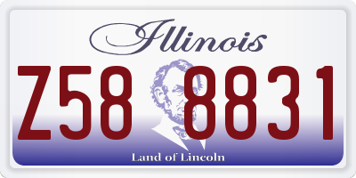 IL license plate Z588831