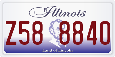 IL license plate Z588840
