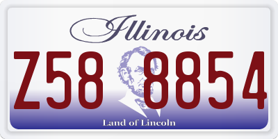 IL license plate Z588854